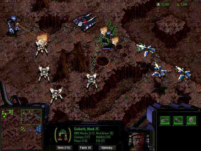 Version Beta de Starcraft - Dragones atacando un grupo Terran